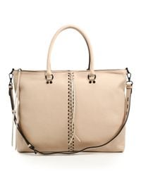 Rebecca Minkoff | Beige Moto Leather Zip Tote | Lyst