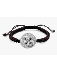 Tateossian - Button Micro Pavé Macramé Bracelet With White Diamonds for Men - Lyst