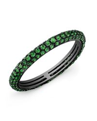 Anne Sisteron - 14kt Oxidized White Gold Green Garnet Ring - Lyst