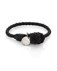 Bottega Veneta | Black Intrecciato Leather Wrap Bracelet | Lyst