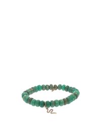 Sydney Evan | Green Snake Charm Bracelet | Lyst