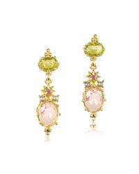 Les Nereides - Green Dazzling Discretion Faceted Glass Drop Earrings - Lyst