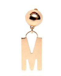Moschino | Metallic M & Peace Symbol Gold Pleated Earrings | Lyst