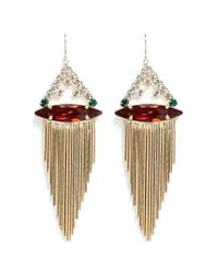 Iosselliani | Multicolor Marquise Cut Crystal Fringe Drop Earrings | Lyst