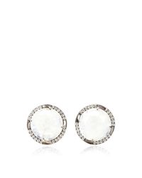 Sylva & Cie | Metallic One Of A Kind Large Moonstone Studs | Lyst