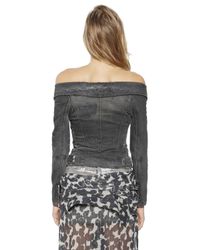 Faith Connexion | Black Sailor Distressed Cotton Denim Jacket | Lyst