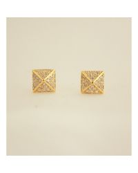 Tai | Metallic Pyramid Pave Stud | Lyst