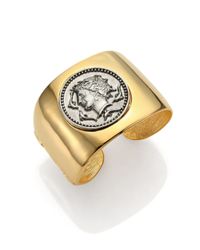 Kenneth Jay Lane | Metallic Coin Wide Cuff Bracelet | Lyst