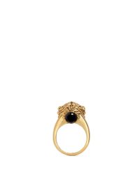 Ela Stone | Metallic 'arie' Lion Head Onyx Brass Ring | Lyst