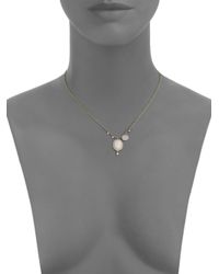 Meira T | Metallic White Opal, Diamond, 14k White & Yellow Gold Pendant Necklace | Lyst