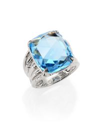 John Hardy | Bamboo Sky Blue Topaz & Sterling Silver Octagon Five-row Ring | Lyst