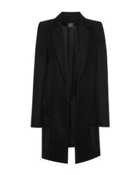 Anthony Vaccarello | Black Long Open Front Classique Coat | Lyst