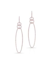 Anne Sisteron - Pink 14kt Rose Gold Diamond Chain Link Oval Drop Earrings - Lyst