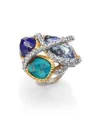 Alexis Bittar | Blue Elements Maldivian Sodalite White Quartz Lapis Chrysocolla Vine Ring | Lyst