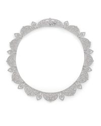 Adriana Orsini | Metallic Statement Pave Crystal Gate All-around Necklace/silvertone | Lyst