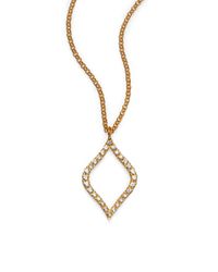 Mija | Metallic Pavé White Sapphire Graceful Marquis Pendant Necklace | Lyst