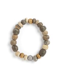 Perle By Lola | Gray Grey Bone Plain Bracelet | Lyst