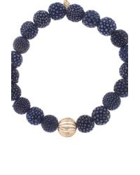 Sydney Evan | Blue Stingray Bezel Bead Bracelet | Lyst