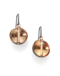 Bottega Veneta | Metallic Two-Tone Drop Earrings | Lyst