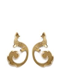 Lanvin | Metallic Squirrel Cutout Brass Earrings | Lyst