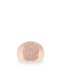 Fallon | Pink Stella Crystal-Pavã© Signet Ring | Lyst