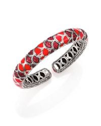 John Hardy | Metallic Naga Orange Sapphire, Enamel & Sterling Silver Dragon Slim Flex Cuff Bracelet | Lyst