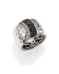 John Hardy | Palu Black Sapphire & Sterling Silver Wide Overlap Band Ring | Lyst