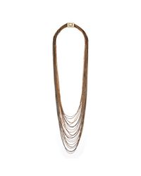 Diane von Furstenberg | Multicolor Mixed Metal Multi Chain Long Layered Necklace | Lyst