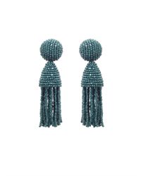 Oscar de la Renta | Green Short Classic Tassel Earring | Lyst