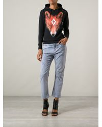 Marcelo Burlon Black Fox Print Hoodie