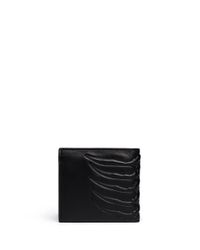 Alexander McQueen | Black Ribcage Embossed Leather Bi-fold Wallet for Men | Lyst