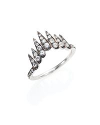 Alexis Bittar Fine | Metallic Fine Ice Marquis White Sapphire & Sterling Silver Fringe Ring | Lyst