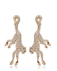 Roberto Cavalli | Metallic Monkey Earrings With Swarovski Crystals | Lyst
