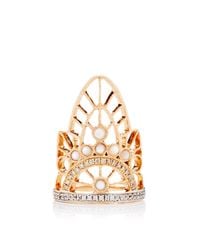 Joelle Jewellery | Metallic 18K Pink Gold Lace Phalanx Ring | Lyst