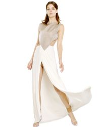 Vionnet | Metallic Viscose Net Jersey Long Dress | Lyst