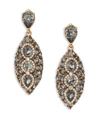 Oscar de la Renta | Metallic Pave Crystal Marquis Drop Earrings | Lyst