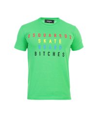 DSquared² - Neon Green Cotton T-shirt for Men - Lyst