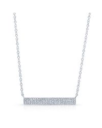 Anne Sisteron | 14kt White Gold Diamond Wide Bar Necklace | Lyst