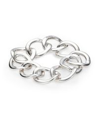 Pomellato | Metallic Sterling Silver Flat Chain Link Bracelet | Lyst