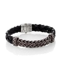 John Hardy | Black Woven Leather Bracelet for Men | Lyst