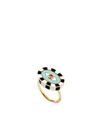 Holly Dyment | Mini Evil Eye Ring in Aqua Blue | Lyst