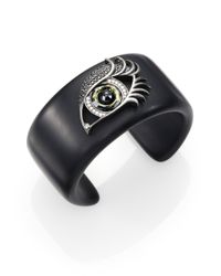 Stephen Webster | Black Envy Crystal, Sterling Silver & Resin PavÉ Eye Cuff Bracelet/Green | Lyst