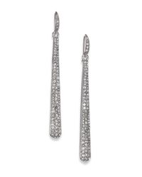 ABS By Allen Schwartz | Metallic Smoke And Mirrors Linear Teardrop Earrings | Lyst