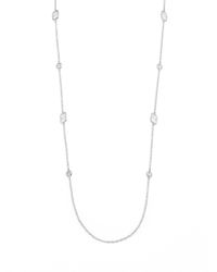 Adriana Orsini | Metallic Geometric Bezel Station Necklace/silvertone | Lyst