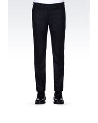Emporio Armani | Blue Trousers In Light Broadcloth for Men | Lyst