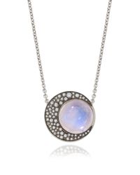 Noor Fares | Metallic Blue Moonstone Sphere and Crescent Moon Pendant Necklace | Lyst