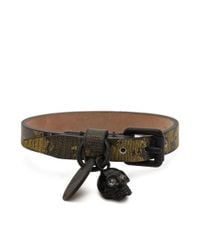 Alexander McQueen | Metallic Single Wrap Skull Bracelet | Lyst