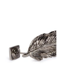 Valentino | Metallic 'Rockstud' Feather Earrings | Lyst