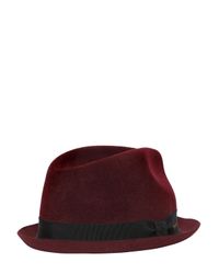 DSquared² | Red Wool Felt Fedora Bowler Hat | Lyst