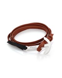 Miansai | Brown Anchor Leather Wrap Bracelet for Men | Lyst